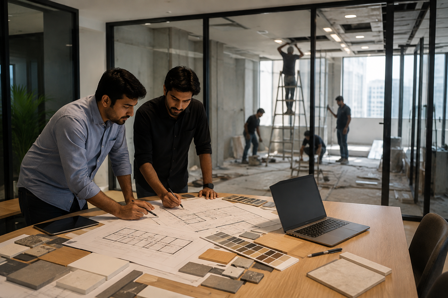 Commercial office fit out planning and interior construction
